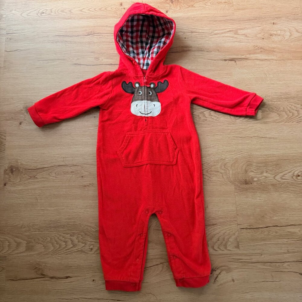 Carter's Red Reindeer One Piece - Size 18mos